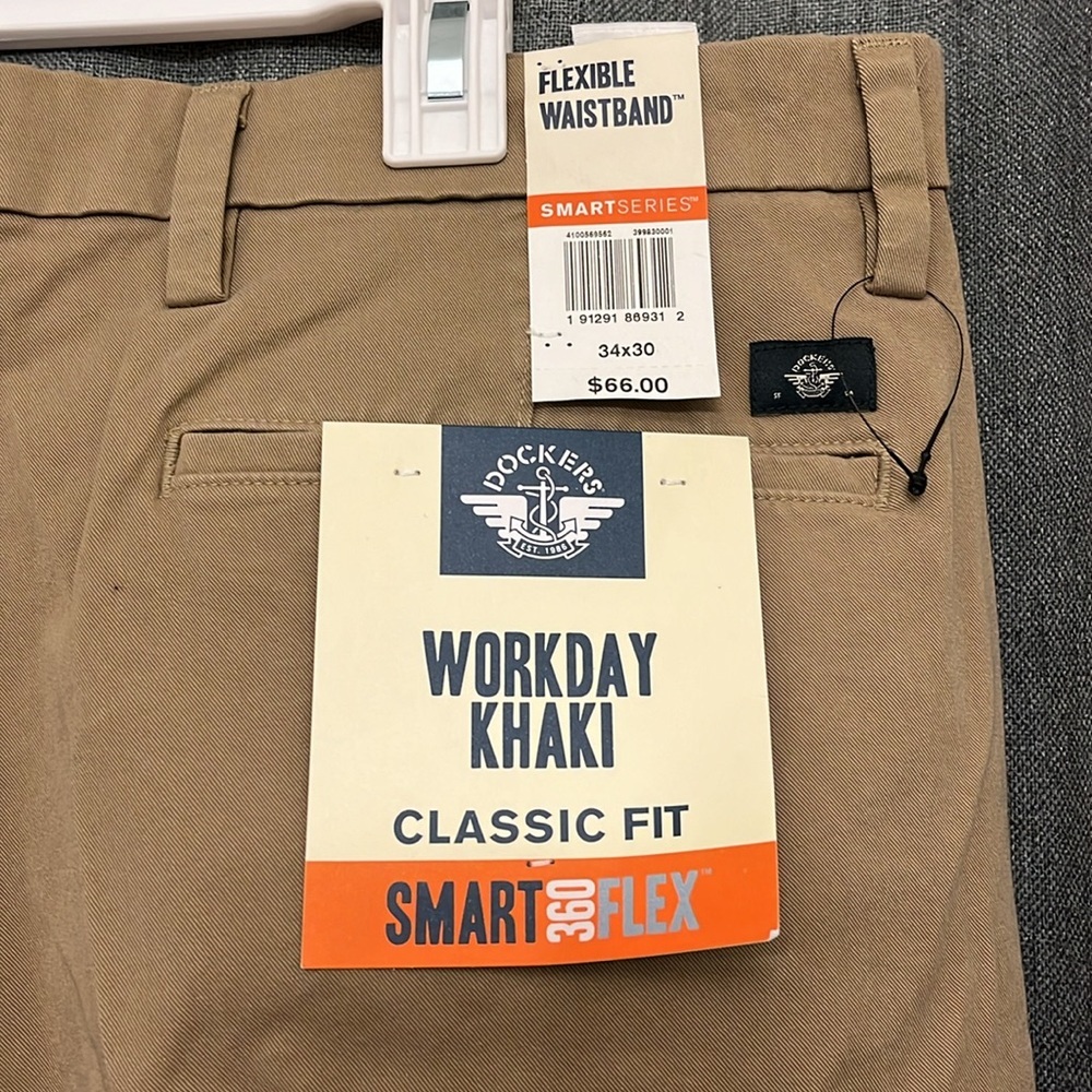 COPY - Dockers Men's Classic Fit Workday Khaki Smart 360 FLEX Pants 38X29 - Picture 8 of 8